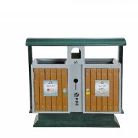 河南天祥  戶外環(huán)保鋼木果皮箱 支持批發(fā)定制（學校/街道）